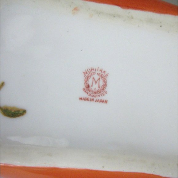 Noritake Porcelain Basket Hand Painted Japan Luster Handle Vintage Trinket 6.5 i - Picture 9 of 9